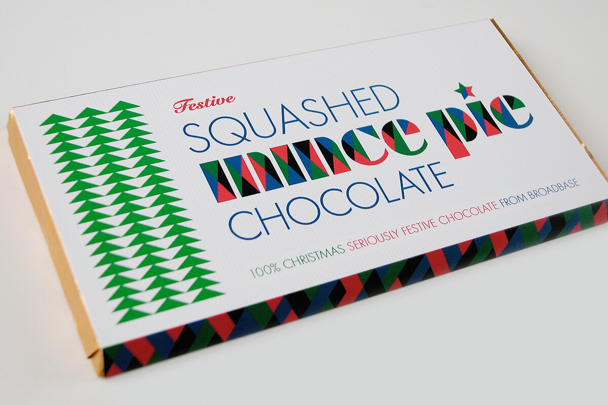 Christmas chocolate gift, design and packaging by Broadbase